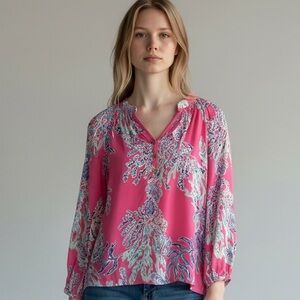 Lilly Pulitzer Elsa Top 100% silk size XXS